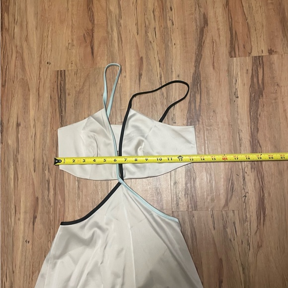 SHEIN Cream Cut Out Women’s Maxi Dress Blue and Black Straps Size 2 - Picture 10 of 12